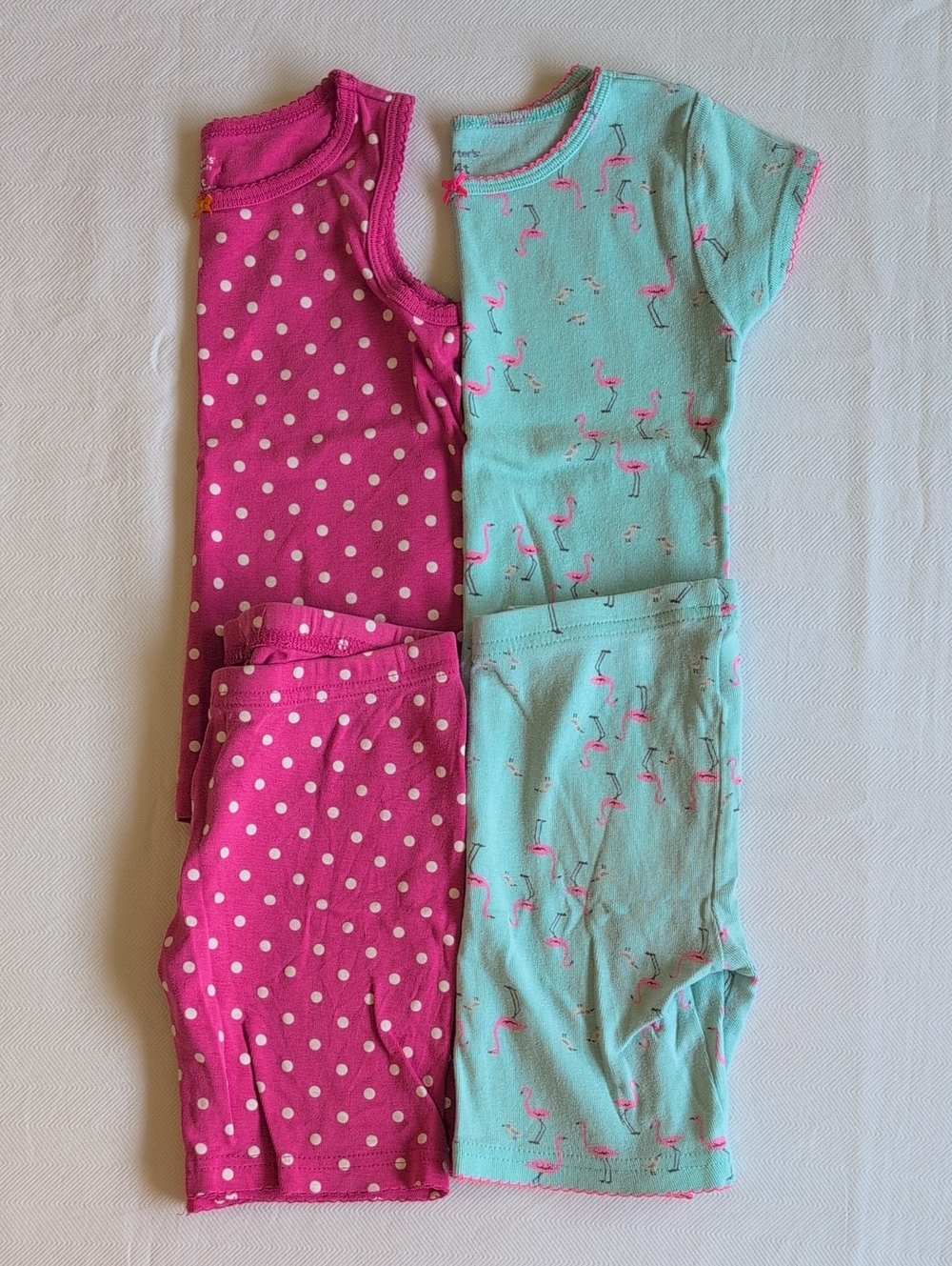 Carter's Toddler Girls Summer Pajama Sets 2-Pack Lot  Size 4T Cotton Bundle